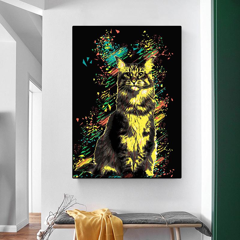 Abstrakte Löwe Giraffe Pferd Elefant Bild Leinwand Malerei farbige Tier Poster Druck für Kinderzimmer Home Dekoration Geschenke