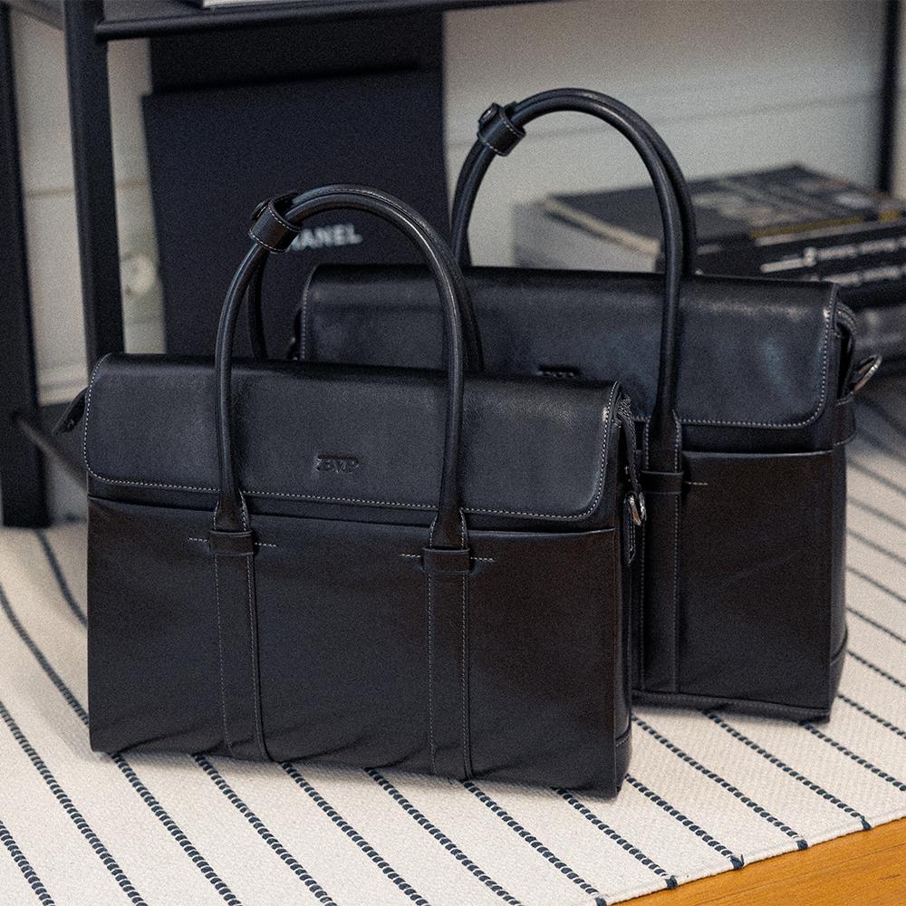 Bvp Bvp Business Genuine Cowhide Men'S Briefcase T1073 Black