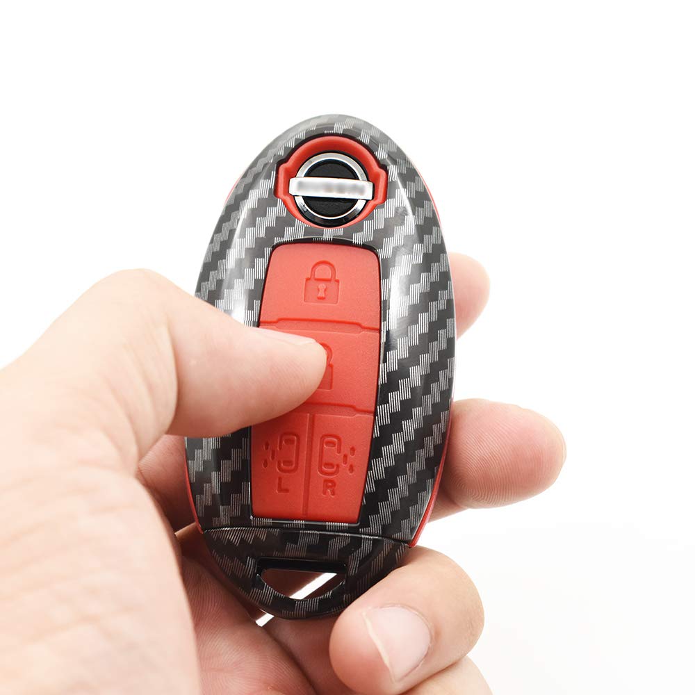 Ontto Nissan Smart Key Case Key Cover for New Serena Serena C26 C27 Key Nissan Dual Sliding Remote Control Protects Against Dirt and Carbon Fiber ABS