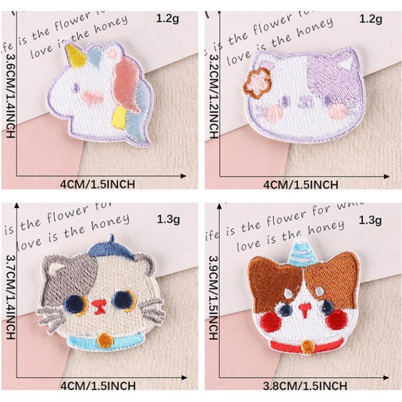 1pcs Original Embroidered Labels, Cute Cartoon Animal Patches Clothing Accessories DIY Embroidered Patches Self-adhesive Fabric Patches