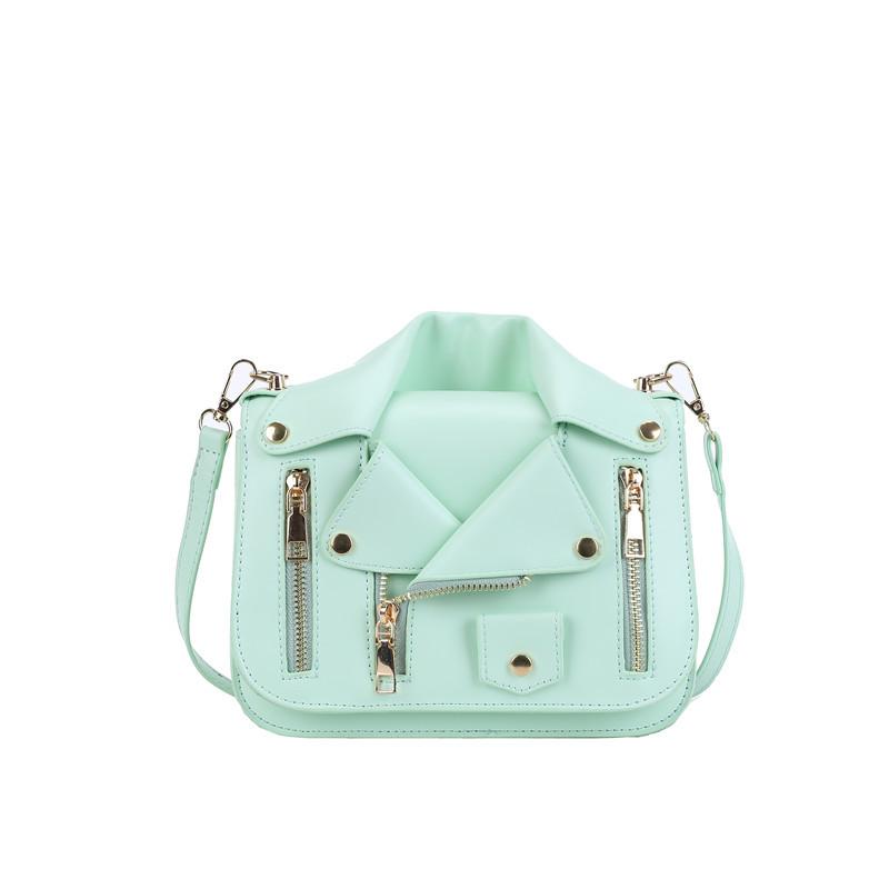 Personalized Rivet Leather Jacket Bag 2025 New Korean Version Fashion Candy Color Foreign Style Women's Shoulder Small Square Bag Pu