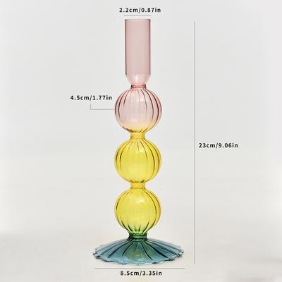 Glass Art Candle Cup Candlestick Ambience DIY Nordic Style Colorful Home Decor