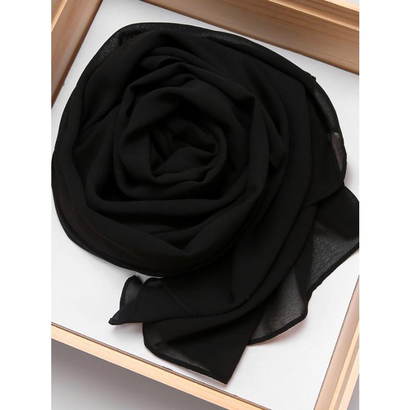 1pc Casual Versatile Solid Color Chiffon Scarf