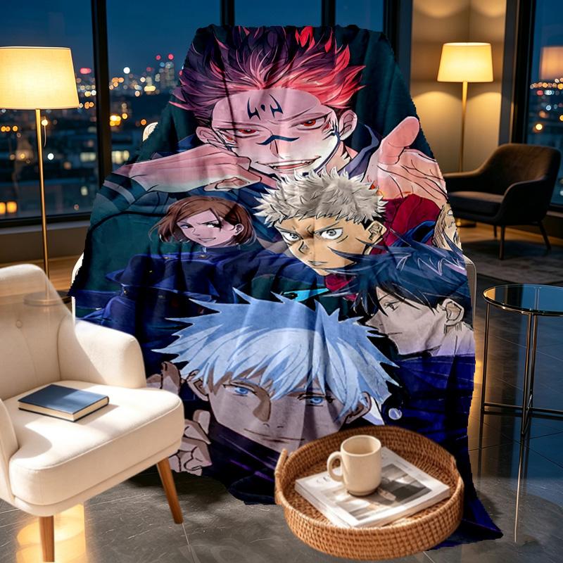 Jujutsu Kaisen Print Blanket - Soft & Comfortable, for Bedroom, Travel, Sofa, Home Decoration - Birthday Christmas Gift for Friend