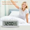 Digital Alarm Clock with Temperature Humidity Countdown LCD Calendar Weekday Display Battery Powered for Home Office Décor