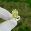Natural Lemon Rough Gemstone 925 Sterling Silver Promise Ring Size 8.5 For Girls