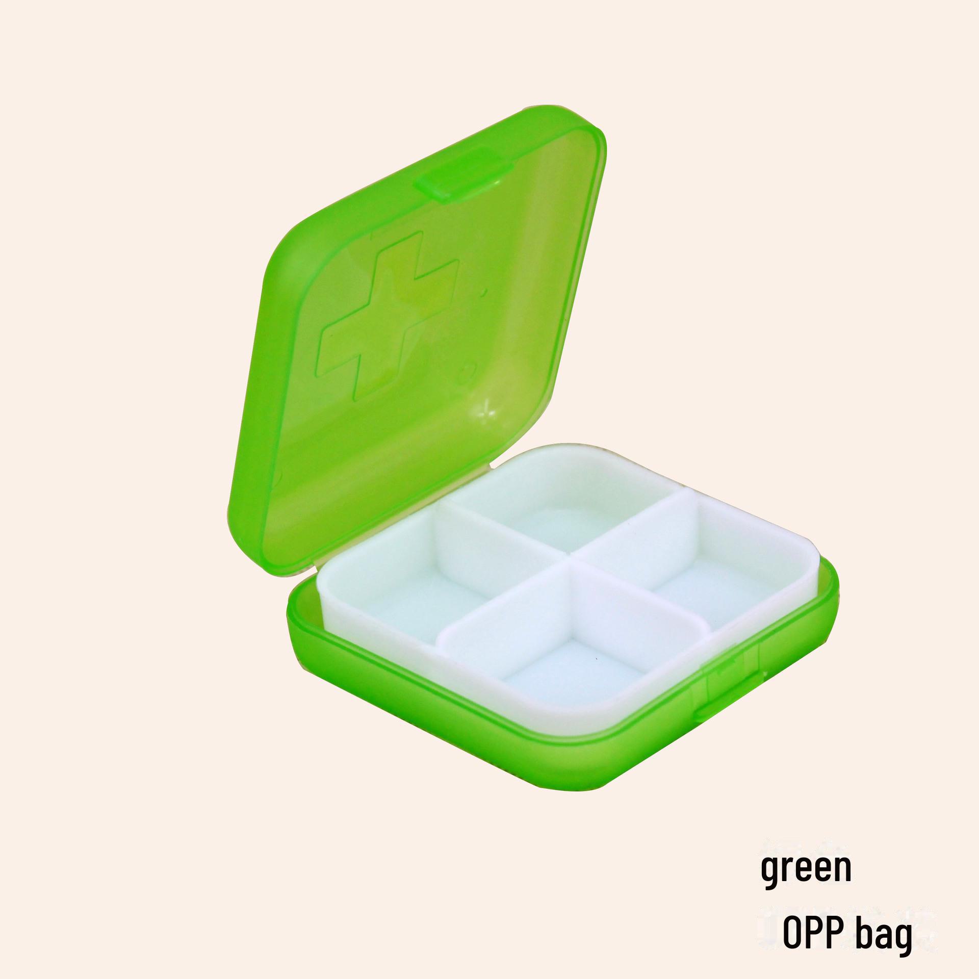 

Компактна міні-скринька для зберігання ліків і ювелірних виробів із 4 решітками зелений