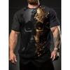 Summer Men's 3D Printed Crew Neck T-Shirt Fashion Versatile Trend Breathable Casual