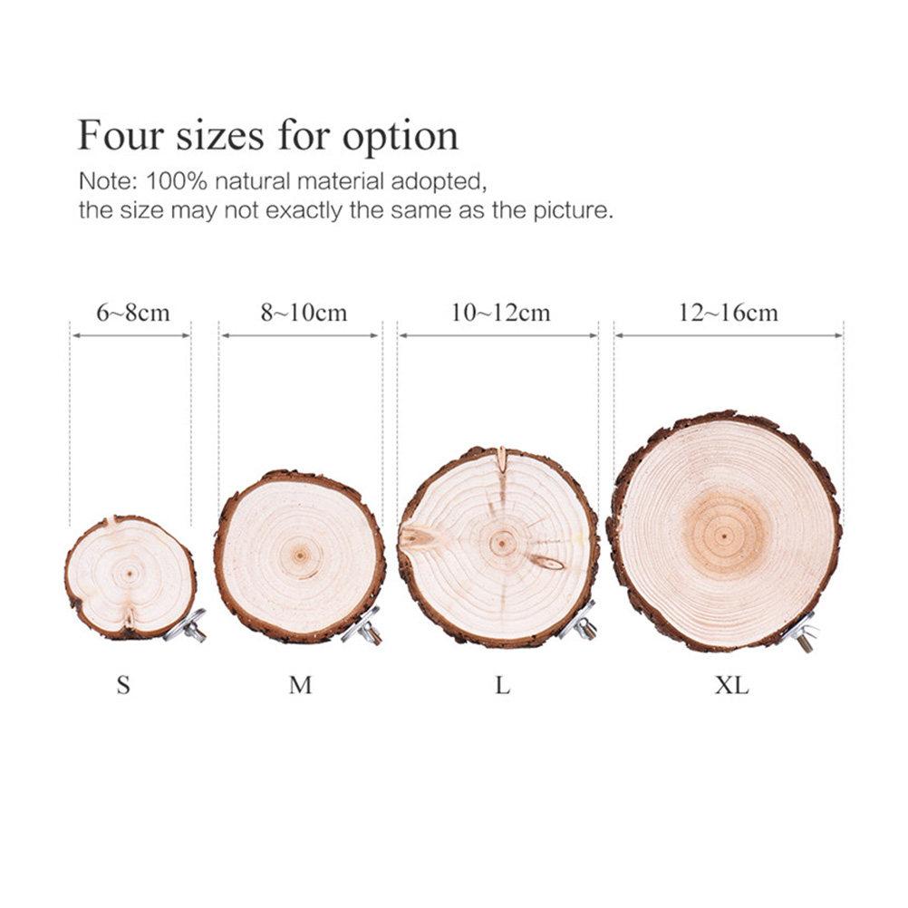 Round Wooden Parrot Jump Station Board Natural Wood Platform Stand Rack for Bird Cage Hamster Gerbil Rat Small Animal Habitat бежевый