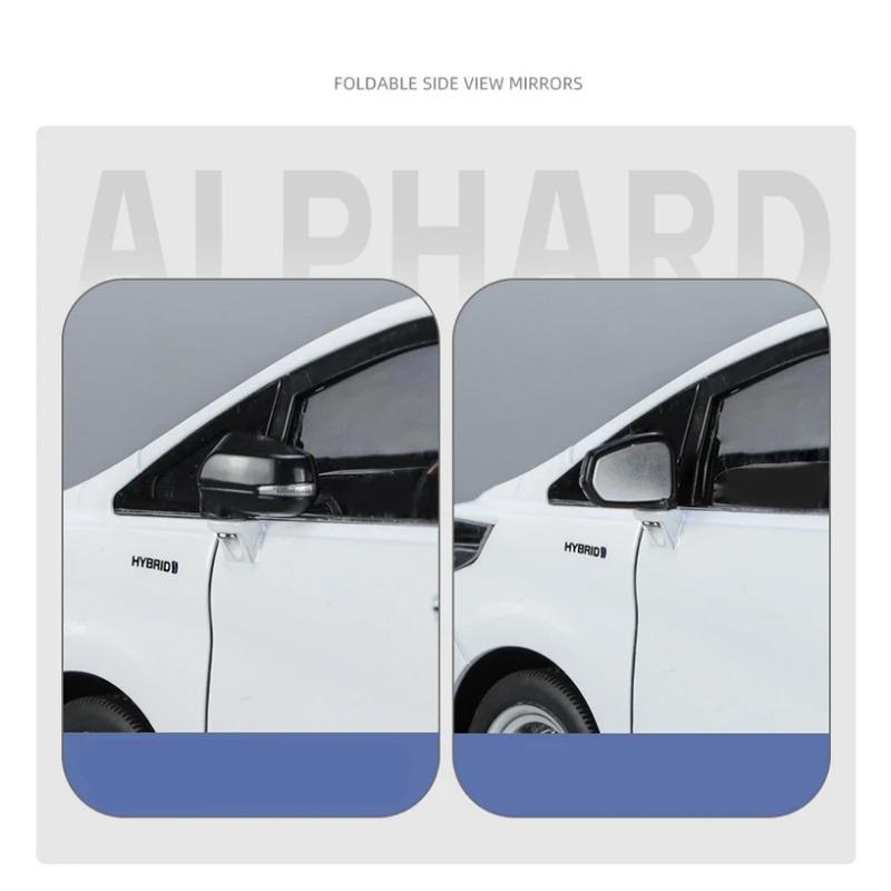 Large Size 1/18 Toyota Alphard MPV Alloy Car Model Diecast Metal Toy Vehicles Car Model Simulation Sound and Light Children Gift