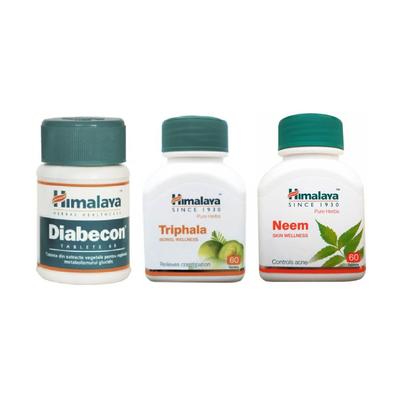 Ensemble Diabecon, Triphala, Neem (3 pièces x 60 onglets), Diabecon, Triphala, Neem Set,