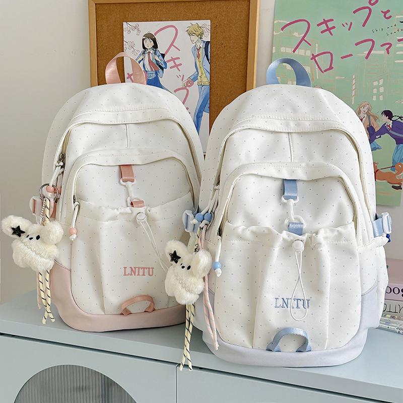 Schoolbag Female College Student Japanese Junior High School Student High School Student Large Capacity Backpack Solid Color Versatile Computer Travel
