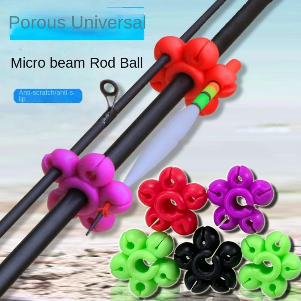 

Flower-shaped Rod Ball Protection Rod Retractor Practical Fishing Rod Stopper Fishing Accessories 5pcs color random