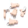 1Pcs Cute Animal Style Wood Natural Pacifier Chain Anti-Drop Beech Wood Dummy Clip DIY Essential Nipple Chain Accessories