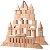 100pcs Building Blocks for Toddlers Natural Wood Geometric Storage Bucket and Shape Sorter Lid Montessori Educational Toys