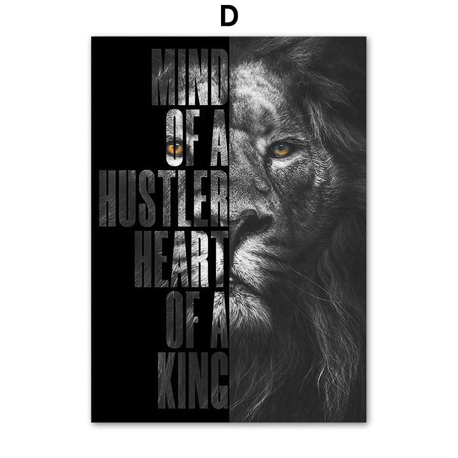 Black White Lion Tiger Leopard Beast Quotes Nordic Posters And Prints Wall Art Canvas Painting Pictures For Living Room Decor