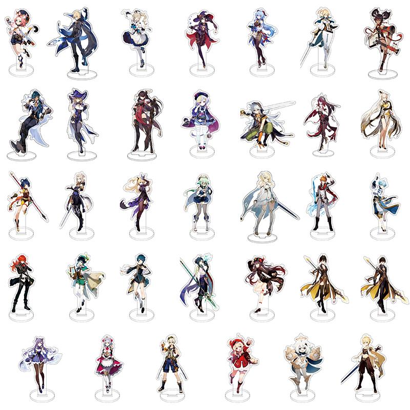 Game Genshin Impact Acrylic Figure Stand Klee Keqing Ganyu Display Desktop