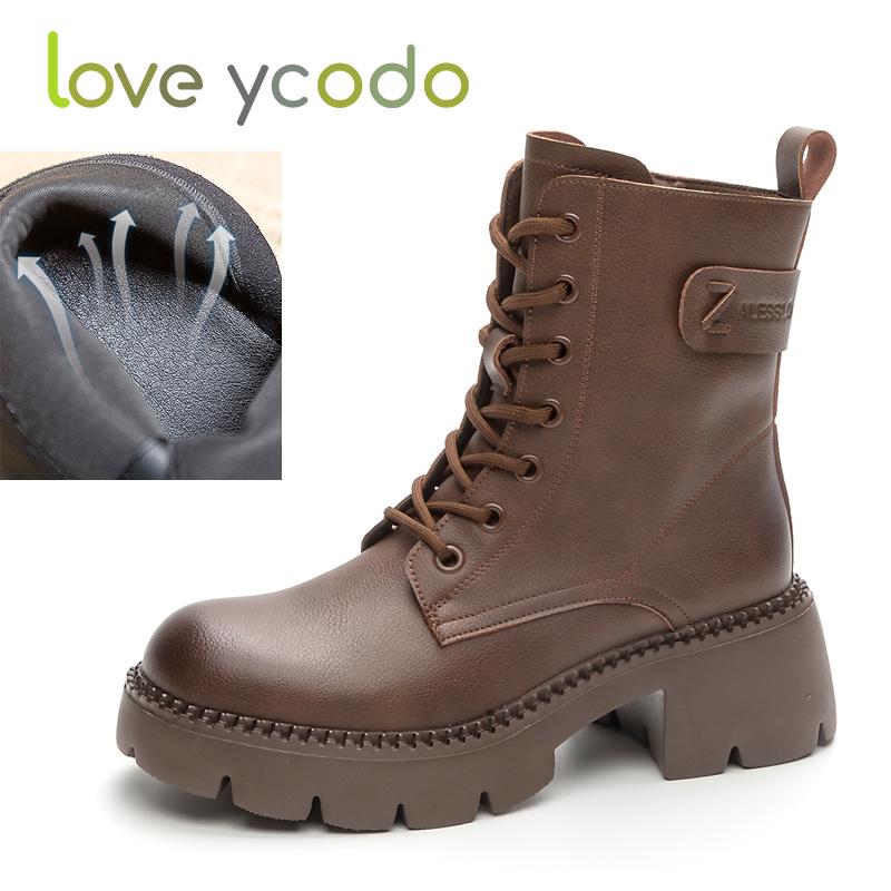 Женские осенние и зимние удобные ботинки Marton из натуральной кожи — фото 4