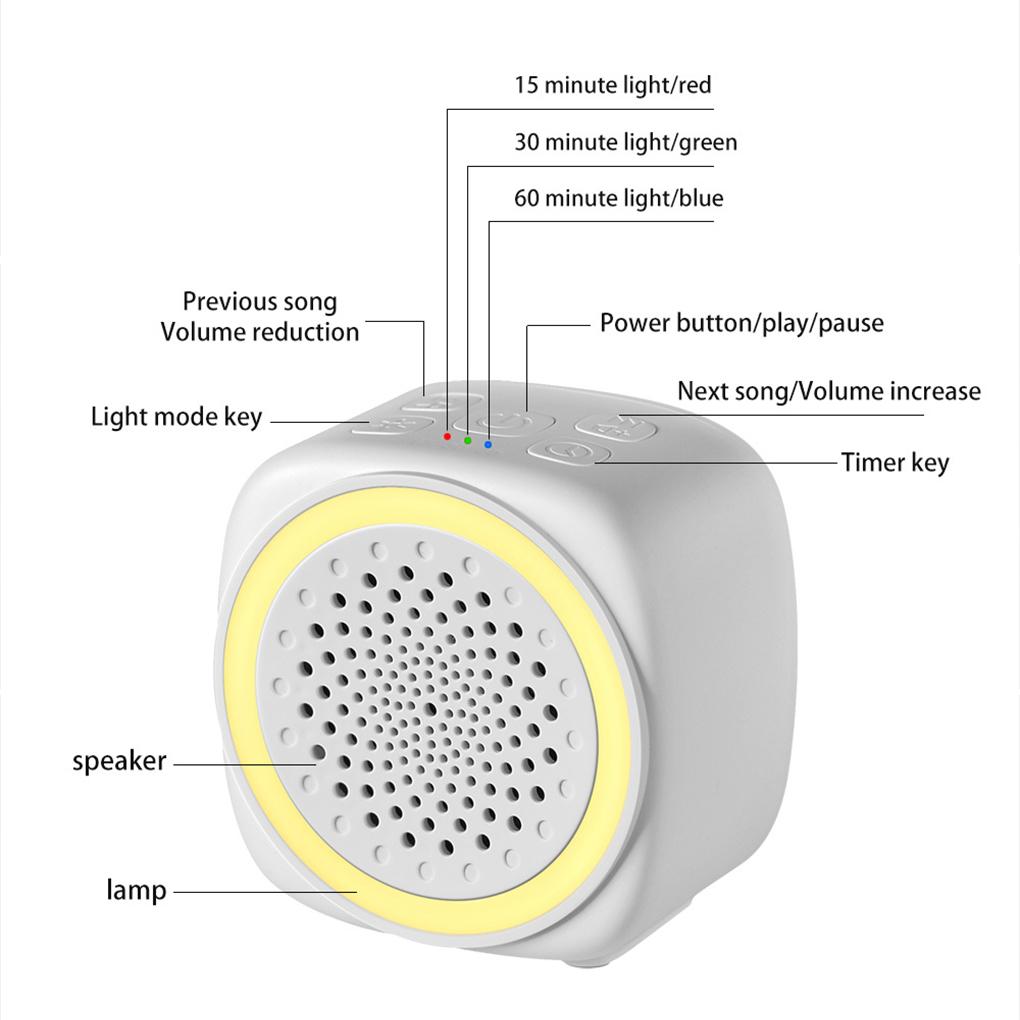 Colorful White Noise Sleep Formonitor Compact Portable Harmonious Sound White Noise Sound Machine