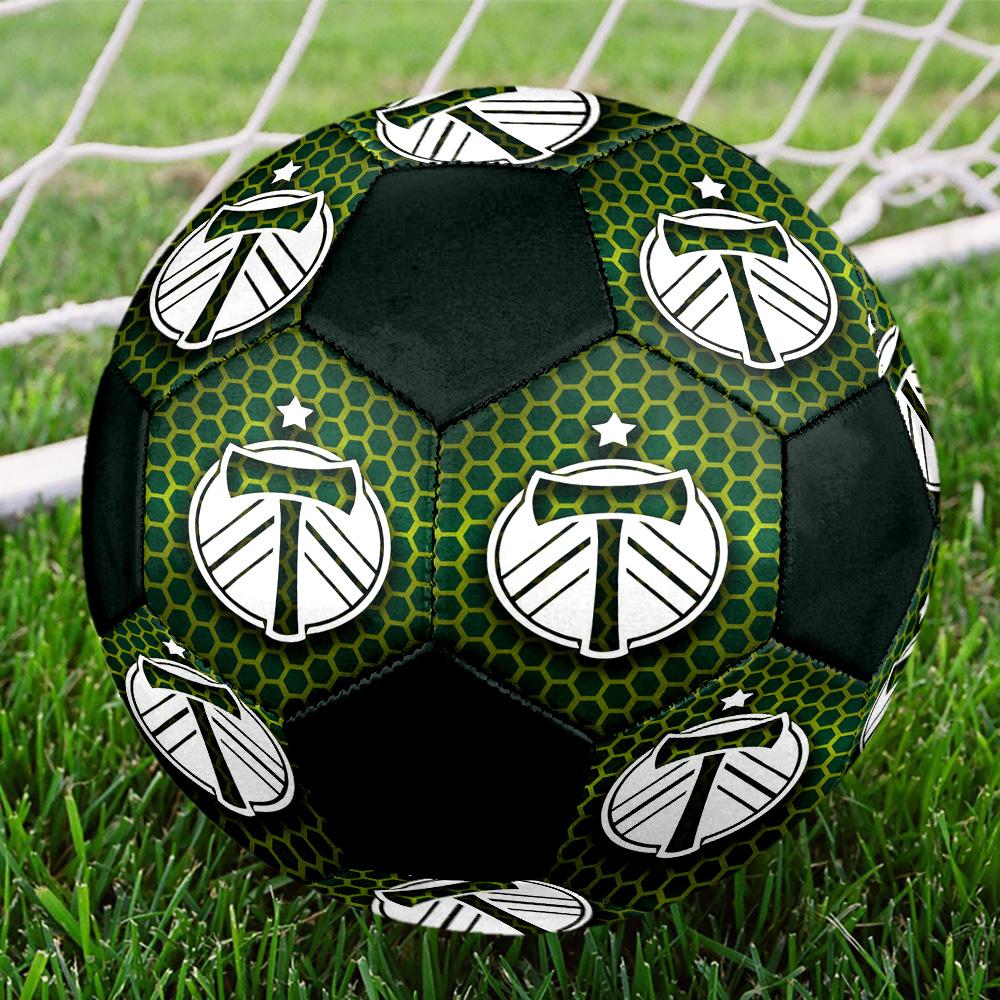 Portland Timbers Indoor Soccer Ball Colorful All Ages Size 5 Machine Stitched PVC Competition Ready Durable High-Bounce