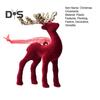 Christmas Ornaments Red Flocking Candy Cane Reindeer Bow Snowflake Hanging Decoration for Tree Home Decor