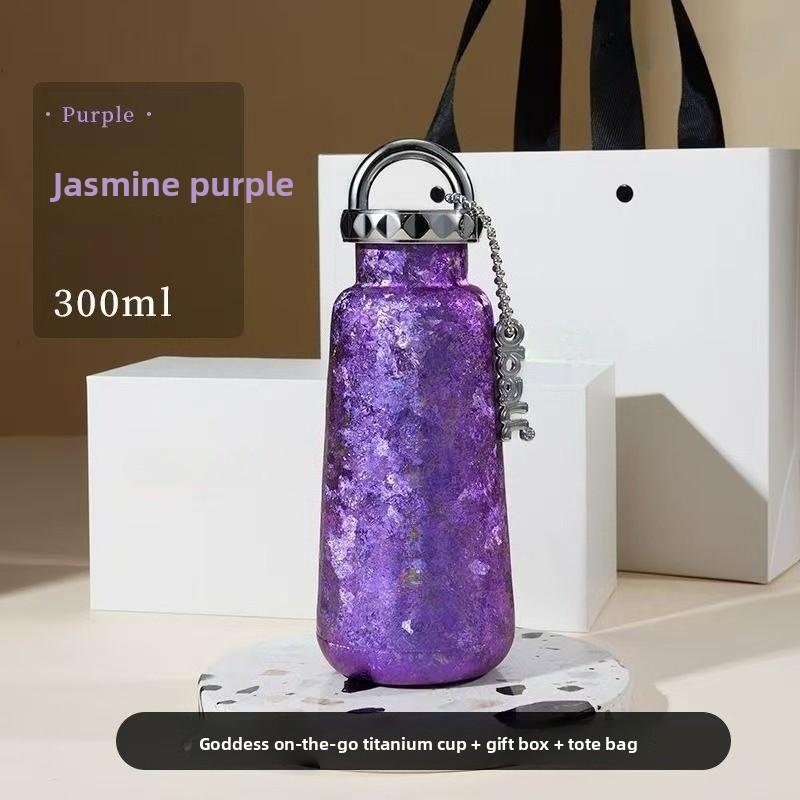 Pure Titanium Insulated Cup - Women's Portable Office Tea Cup - Titanium Cup - Dual-Use Hot and Cold Insulated Water Bottle