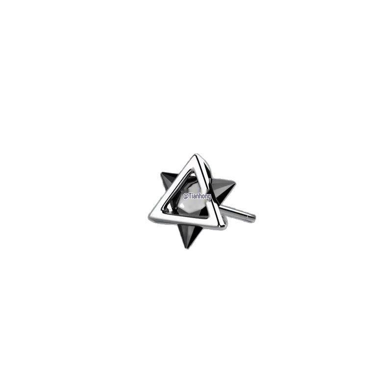 Trendy Titanium Steel Stud Earrings for Men & Women - Cool Punk Hip Hop Style, Minimalist Versatile Street Jewelry