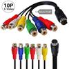 30cm 10 Pin Male to 6RCA Female Splitter Audio Video TV Adapter Cable S-Video 6RCA RGB Component Converter Cable