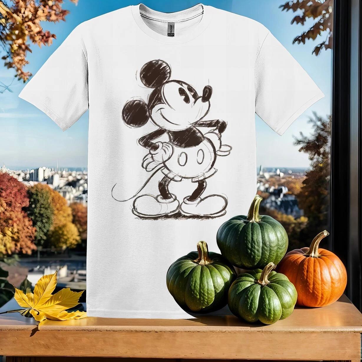 Disney Mickey Mouse Sketch T-shirt T shirt Men Women Unisex Tshirt SY257 XXXXL