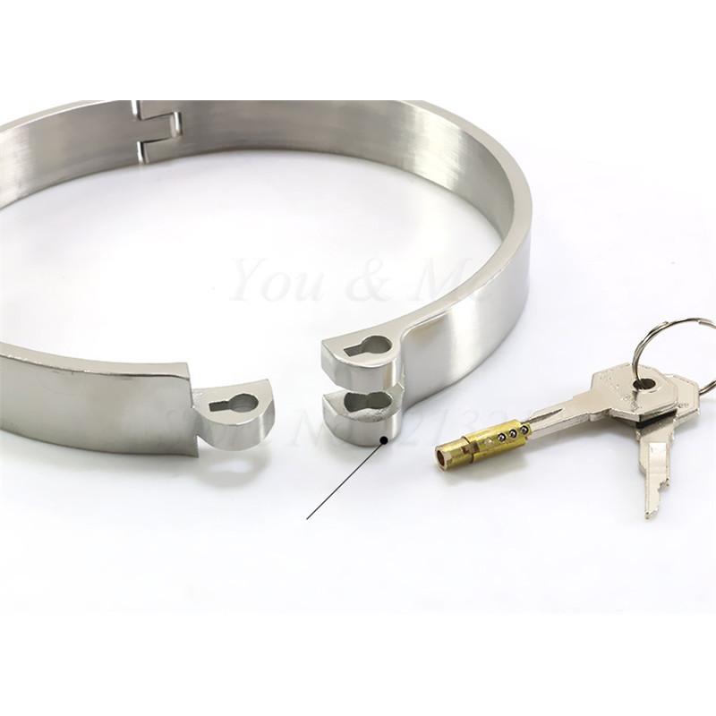 304 Stainless Steel Neck Collar Restraint Metal Choking Rings Premium Bondage Neck Slave Lockable Nacklace Fetish SM Sex Games