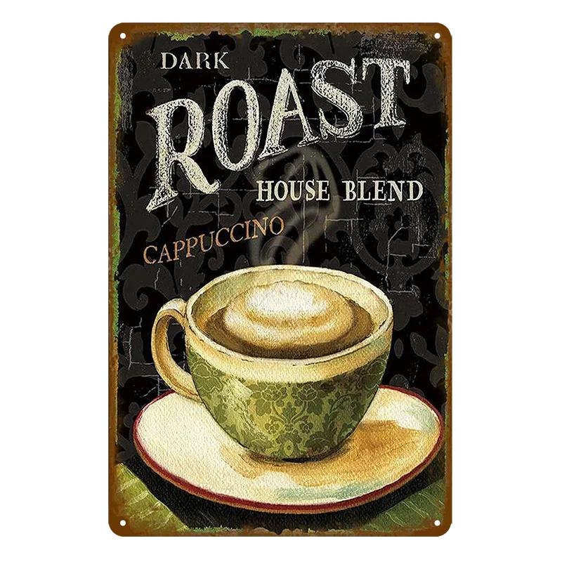 Vintage Coffee Bar Metal Tin Signs Decor Wall Art Sign Posters Wall Decoration Coffee Plaque Sign Cafe