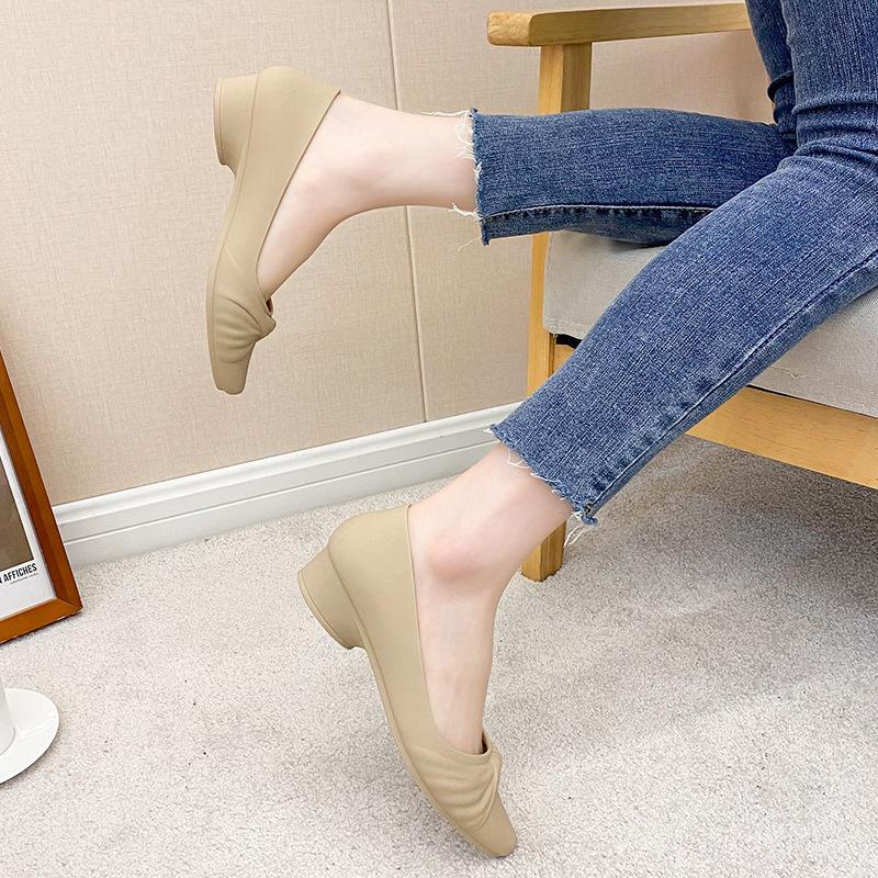 Mode Damen Casual Slipper Wasserdichtes PVC Flach Niedriger Absatz Spitze Zehen Loafer Frau Arbeitsschuhe Schuhe Pumps 2024