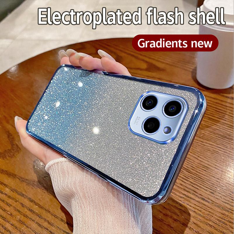 For Honor 60 SE Case Honor GIA-AN00 Phone Case Shiny Glitter Plating Silicone Camera Lens Soft Back Cover