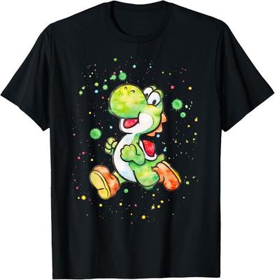 Super Mario Yoshi Akvarellpritsmetega Portree T-särk