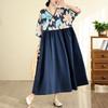 DIMANAF Summer New 2026 Women Plus Size Casual Long Dress Cotton Loose Oversize Maxi Beach Sundress Elegant Vintage Lady Print Floral