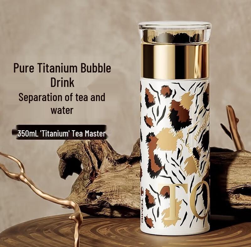 TOMIC Pure Titanium Tea Infuser Thermos Cup