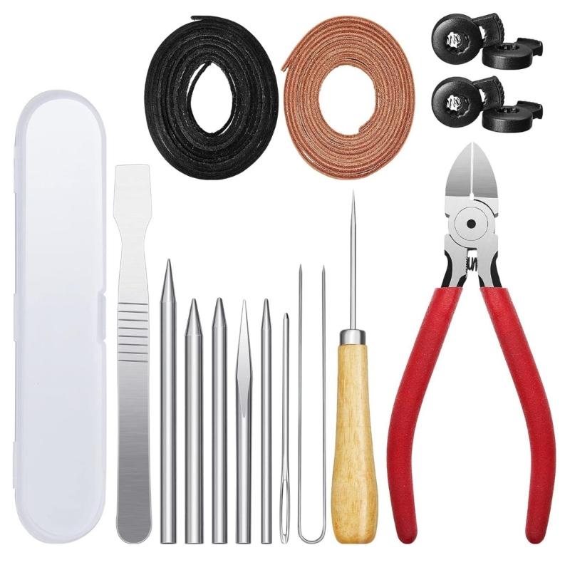 

16x/Set Glove Relacing Kits for Baseball Softball Mitts Repair Baseball Glove Care Kits Threader Glove Lock Lacing Tool 1