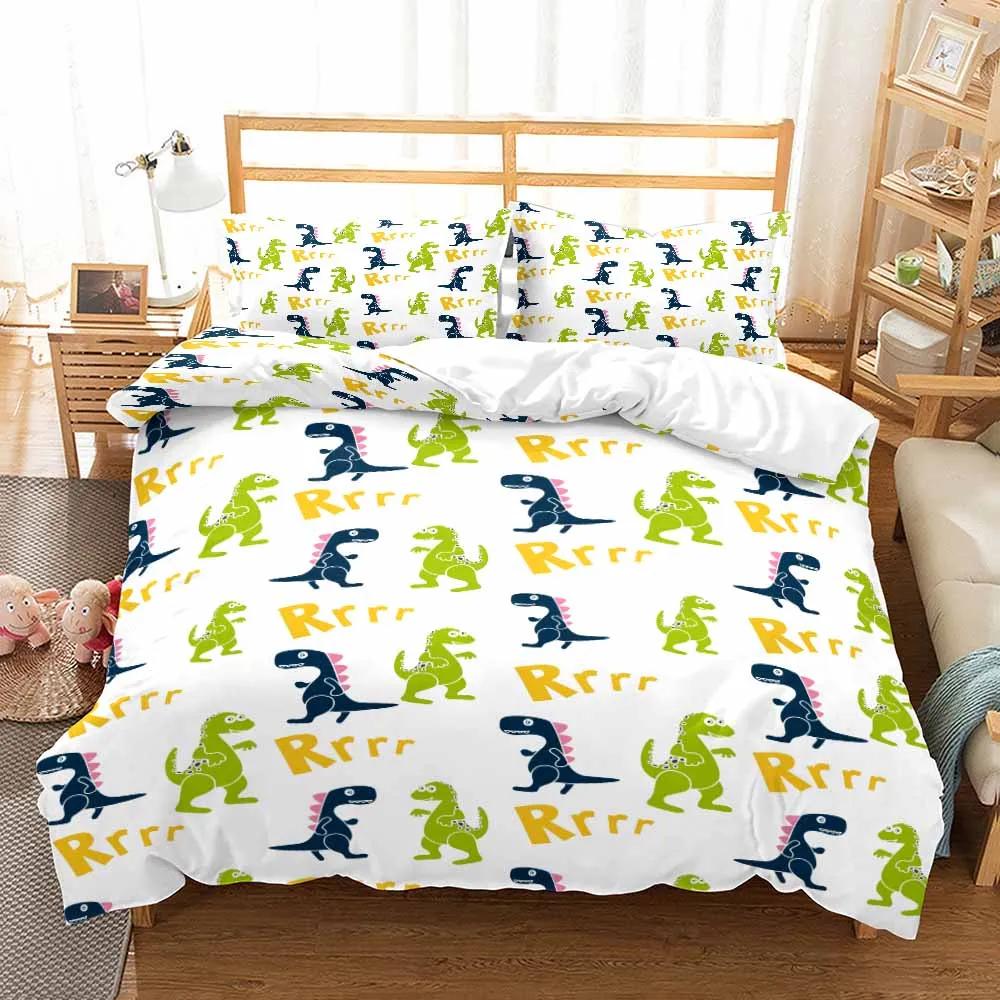 3D Camouflage Jurassic Dinosaur Duvet Cover Sets For Boy Teen Bedding Set Winter Polyester Comforter Cover Pilowcases Beds