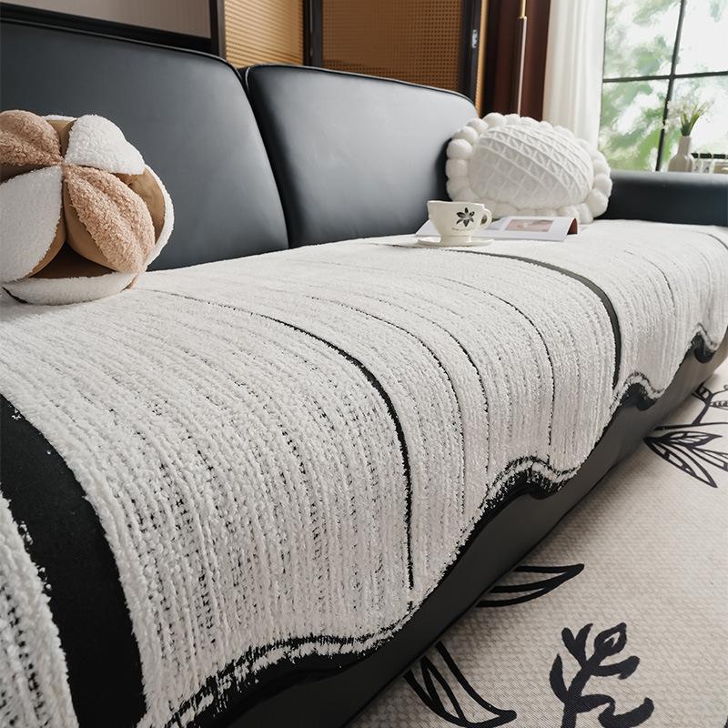 New Sofa Cushion Four Seasons Universal Leather Sofa Special Pad Fixed Non-Slip High-Grade Special-Shaped Seat Cushion Cloth