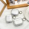 Glitter Transparent Anti-drop Bluetooth Headset Case for Apple AirPods 1 /1/1 Generation Simple Round Buckle Protective Cover