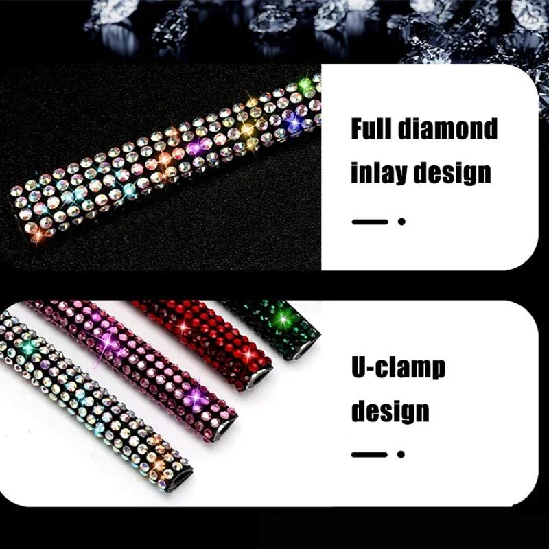 1/10Pcs Diamond Car Air Conditioner Outlet Strip Drill U Shape Rhinestone Clip Decoration Shiny Crystal Trim Strip Accessories