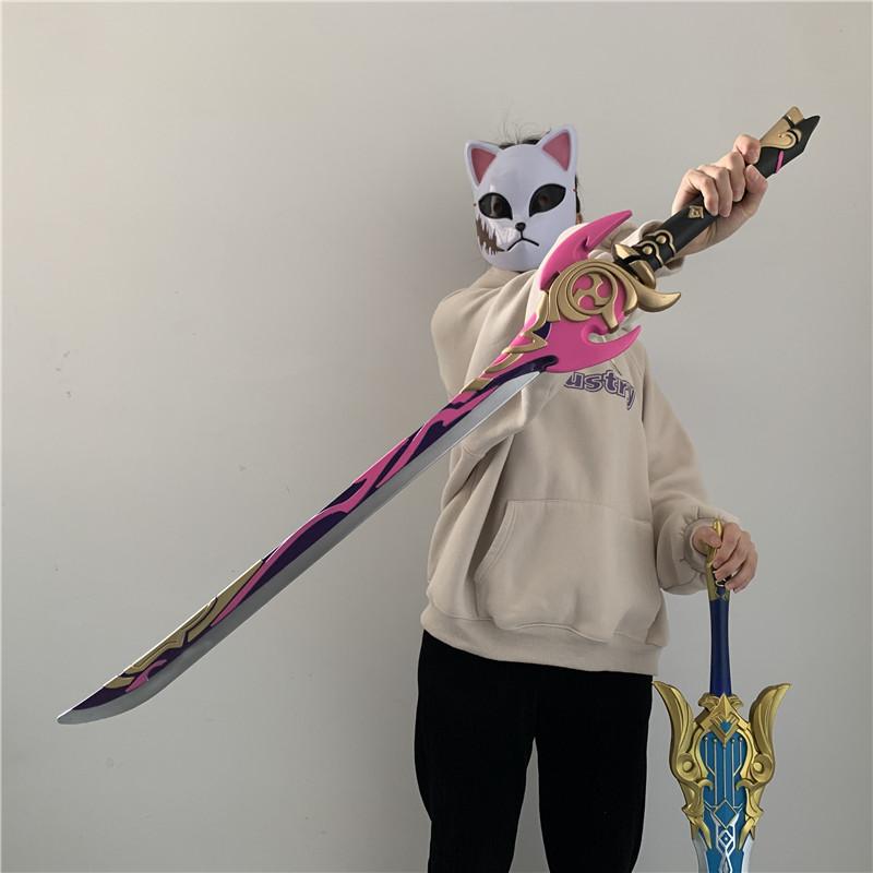 100cm Mistsplitter Reforged Sword Sword Kamisato Ayaka Sword Cosplay Weapon Props Safety PU Role Gift