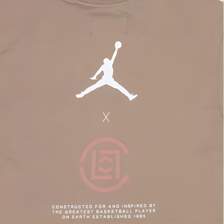 Air Jordan X CLOT Terracotta Warrior Sports Short-Sleeve T-Shirt Men Tops Khaki AR8390-202