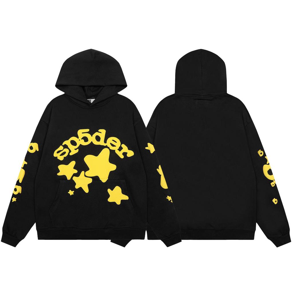 Americký trend Sp5der5555 Mikina s kapucí z froté látky se pavučinou