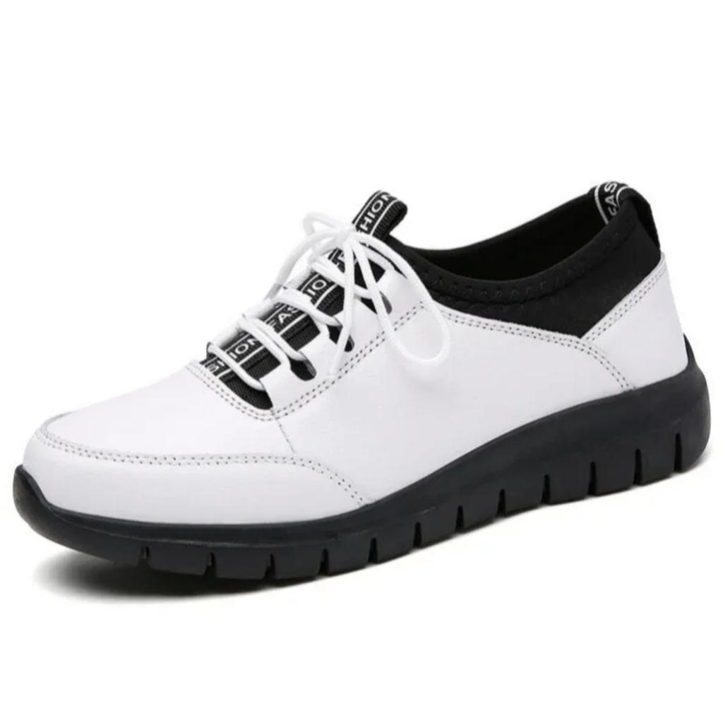 Sneakers Women Shoes Platform Loafers Lace Up Leather Flats 2025 Trend Spring Casual Mom Shoe Mujer Zapatos Chaussure Femme