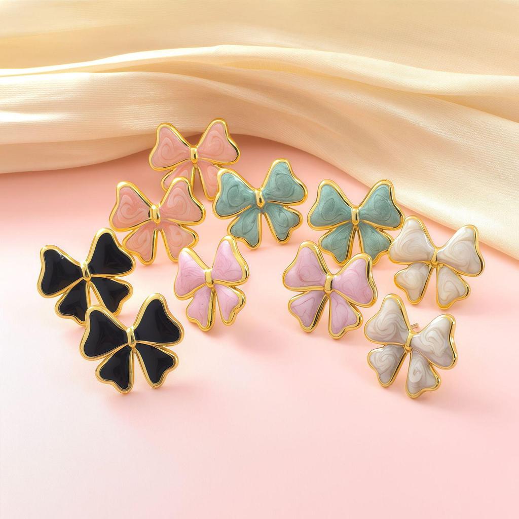 Stainless Steel Drip Oil Butterfly Earrings for Women - Versatile & Fashionable Titanium Steel Jewelry