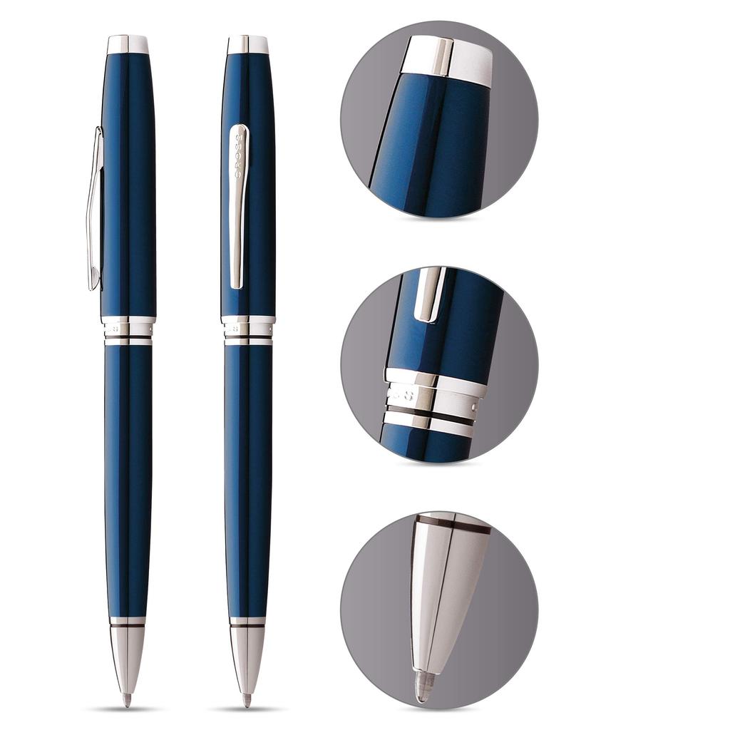 Free Name Engraving and Gift Cross Coventry Blue Lacquer Ballpoint Pen Wrapping. NAT0662-9