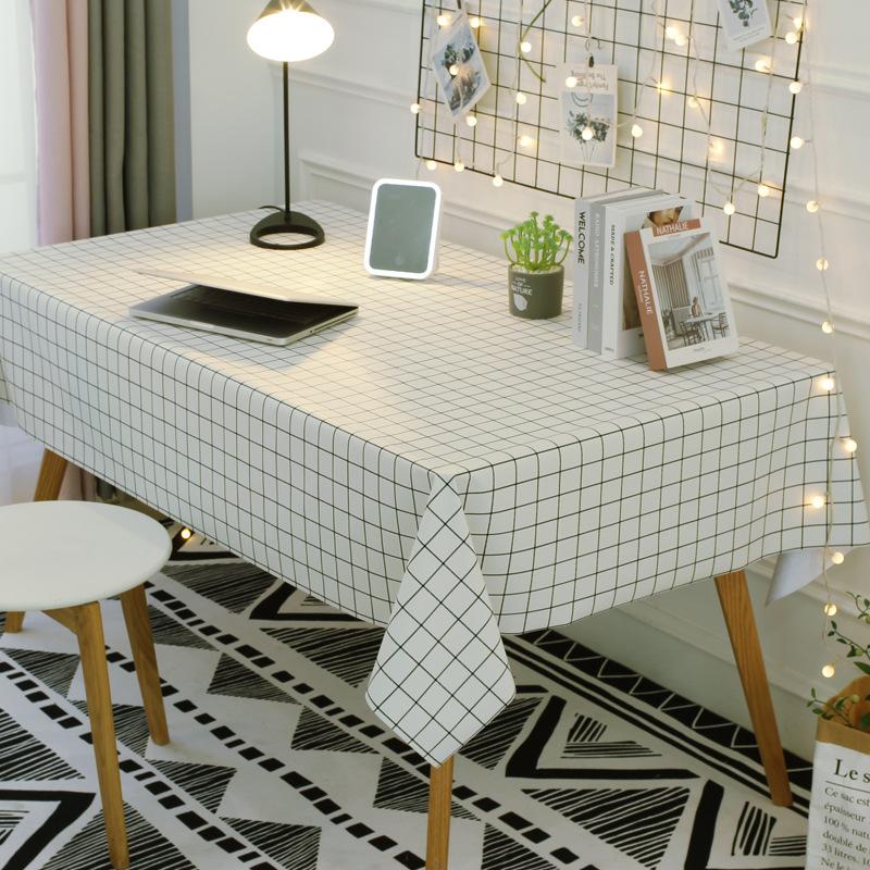 Tablecloth Fabric Waterproof And Oil-Proof Leave-In Rectangular Tablecloth Dining Table Cloth Coffee Table Pvc Student Desk Mat