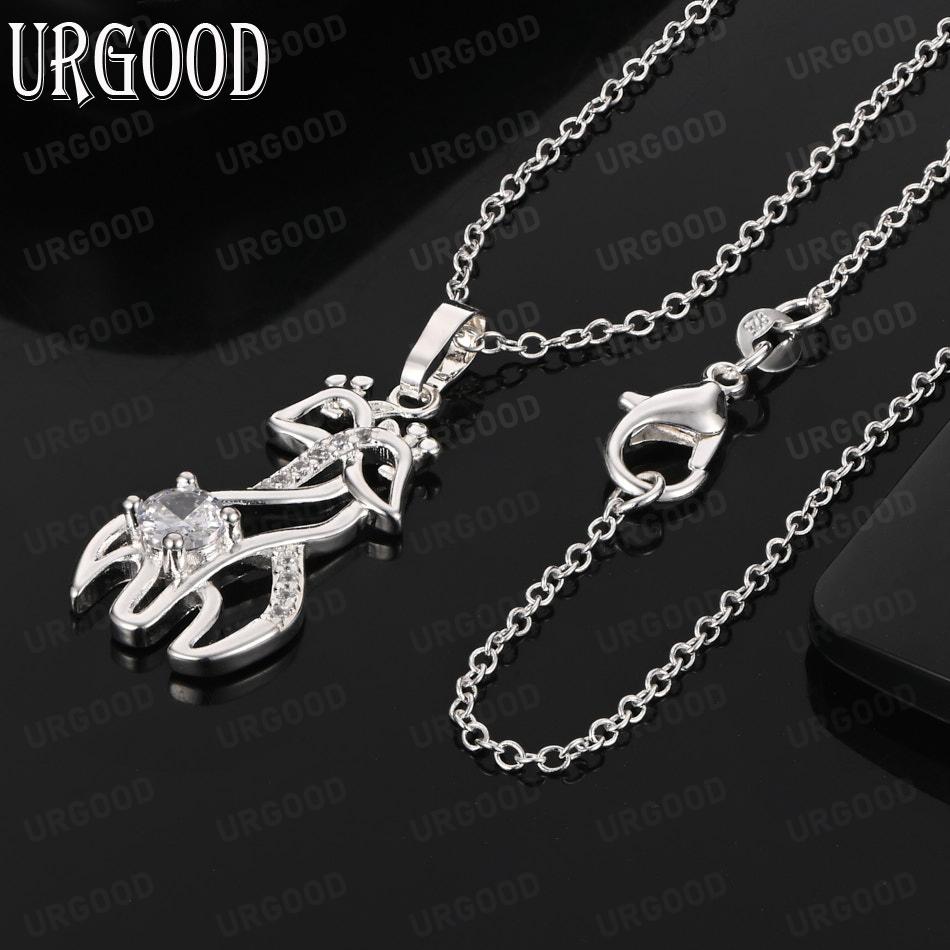 925 Sterling Silver Exquisite AAA Zircon Pendant Necklace - Fashionable Gift Jewelry