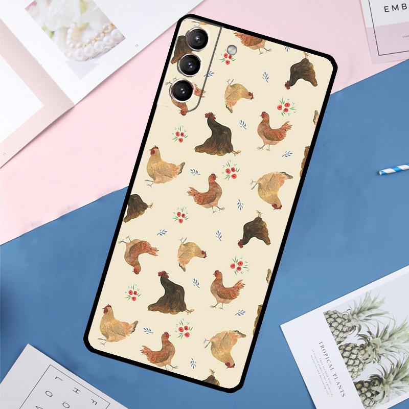 Chicken Pattern Case For Samsung Galaxy S24 Ultra S21 S22 S23 S25 Ultra S9 S10 Plus S20 FE S25 FE Back Cover